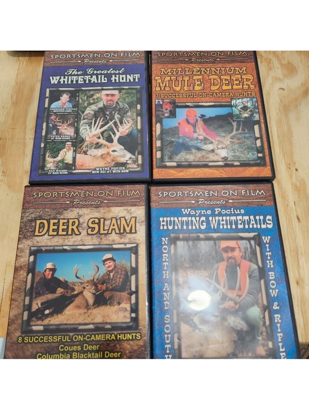Deer Hunt Grand Slam 4 DVD Set Hunting Sportsman On Film Rifle Bow Wayne Pocius